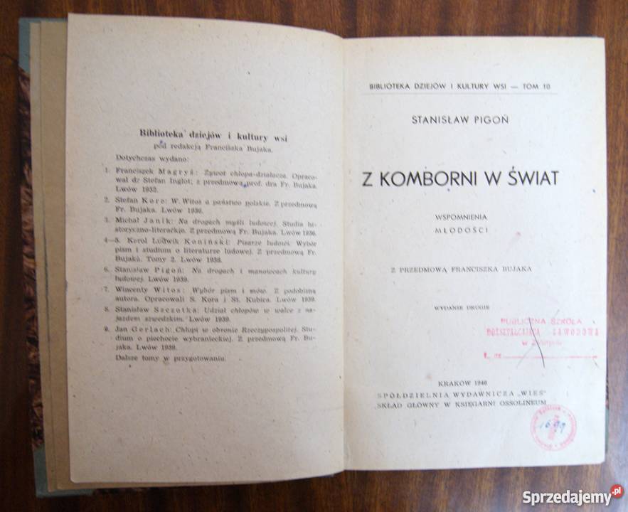 Stanisław Pigoń Z Komborni w świat 1946 Proza i poezja Parczew