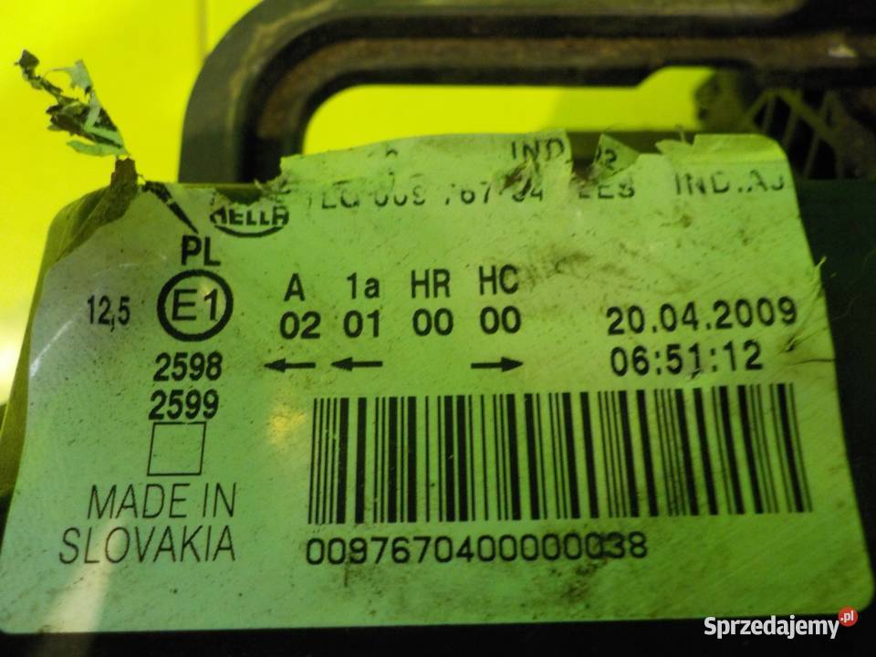 CITROEN C3 PICASSO 16 VTI 09r 5D lampa prawa osobowe Lampy przednie mazowieckie Suków