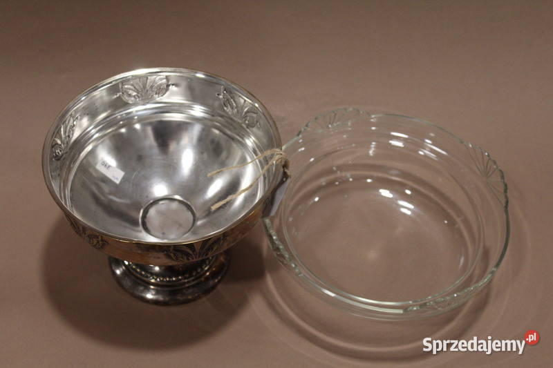 Posrebrzana patera ze szkłem 1657 FiaF Szczecin