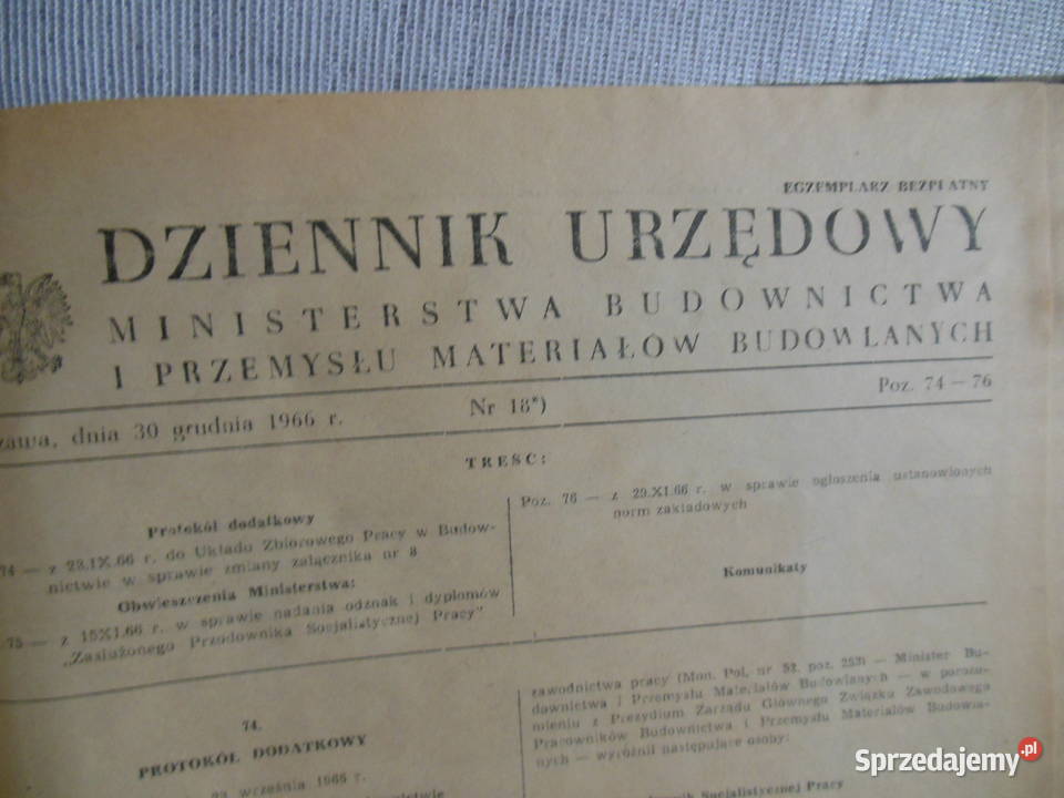 Dziennik urzędowy minidterstwa budownnictwa 1966 świętokrzyskie Kielce