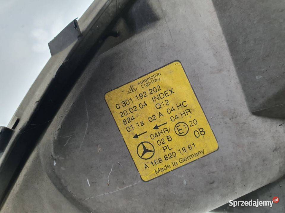 LAMPA PRAWA PRZÓD MERCEDES A KLASA W168