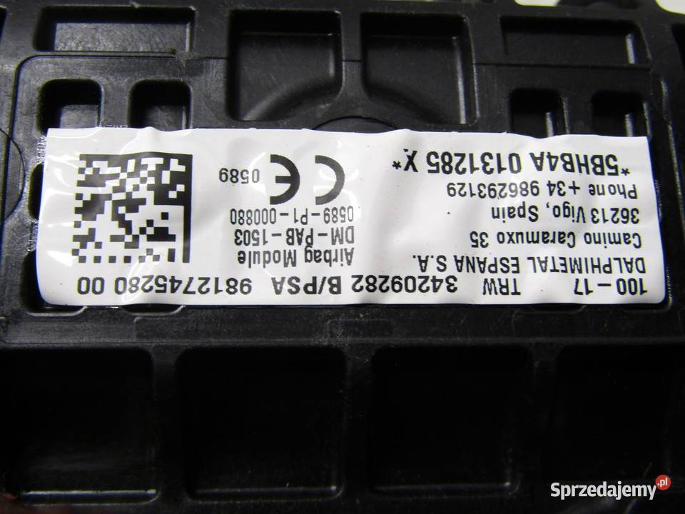 PODUSZKA POWIETRZNA AIRBAG PASAŻERA CITROEN C3