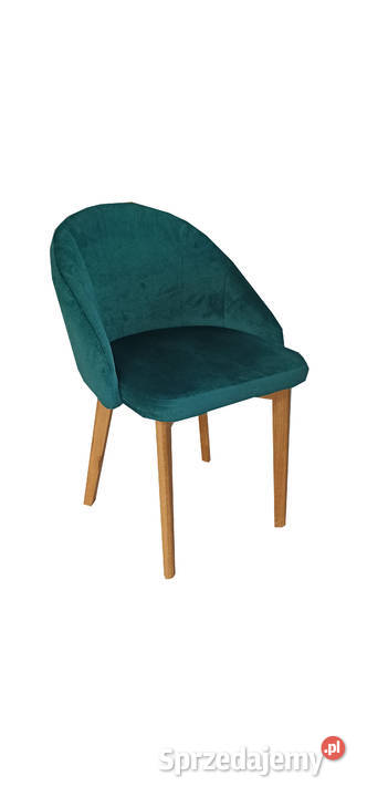 Krzesło drewniane/dębowe tapicerowane Zoe ciemnozielone