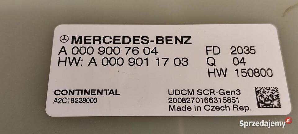 MERCEDES VITO W447 MODUŁ SPALIN A0009011703