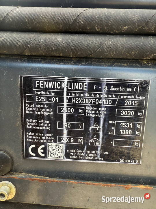 wózek widłowy elektryczny LINDE E25 EVO przesuw elektryczny łódzkie Działoszyn
