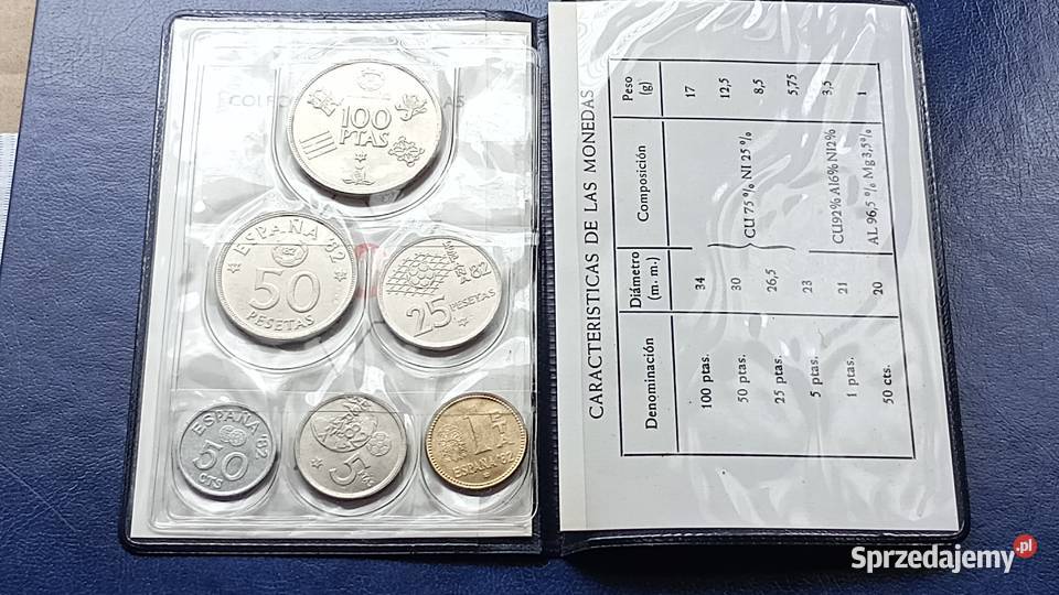 Stare monety 6 monet 1980 SET Hiszpania Mundial Lesko