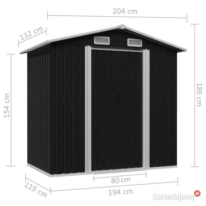 Szopa ogrodowa antracytowa stalowa 204x132x186 Pozostałe Warszawa sprzedam