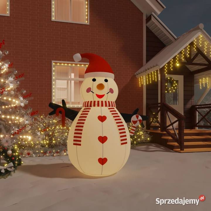 vidaXL Nadmuchiwany bałwan z oświetleniem LED