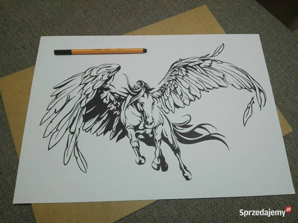 Rysunek pegaz cienkopis blok tech A3 250 gm2