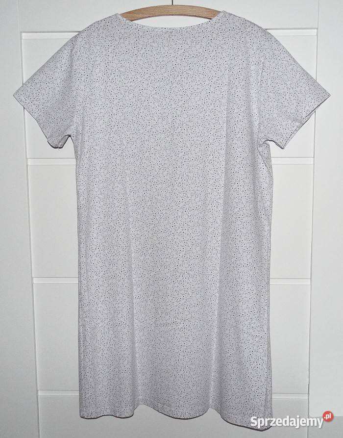 Bawełniana popielata koszula nocna z krótkim Gliwice sprzedam