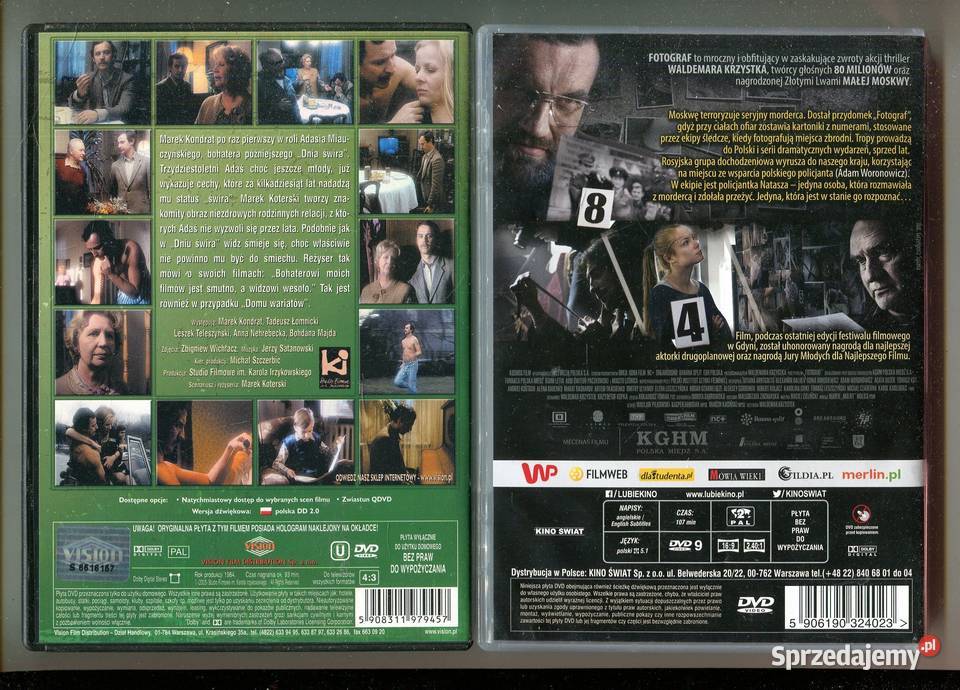 Dom wariatów Fotograf 2 Filmy DVD 1 płyta Szczecin