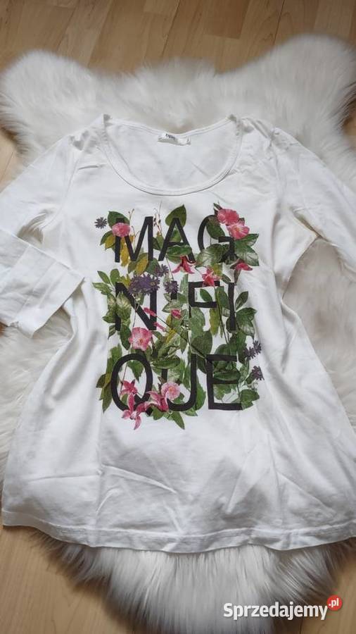 Bluzka damska z roślinnym nadrukiem SM bpc 3/4 małopolskie Olkusz