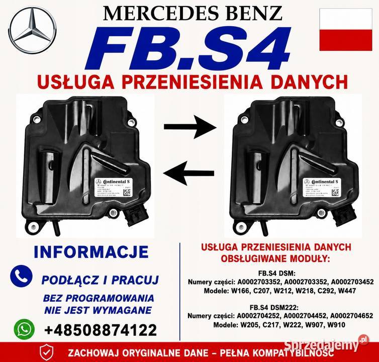 Usługa przeniesienia danych Mercedes DSM FBS 4 Bogatka