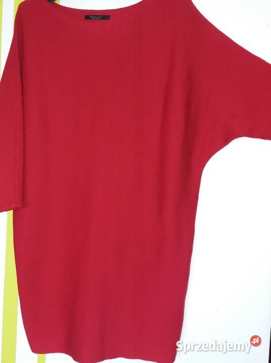 S Ciemnoczerwona sukienka o kroju nietoperza Gliwice sprzedam