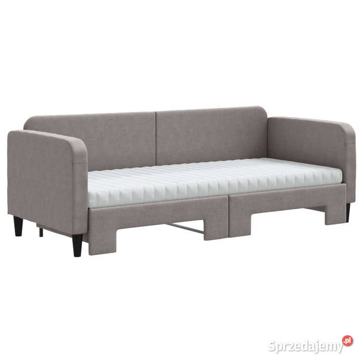 Sofa rozsuwana z materacami kolor taupe tkanina mazowieckie