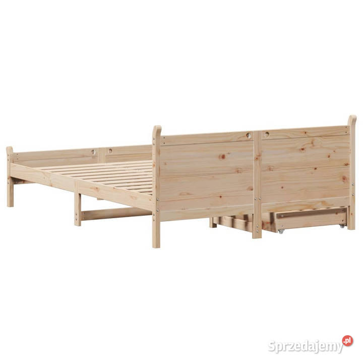 Rama łóżka bez materaca lite drewno sosnowe 72cm