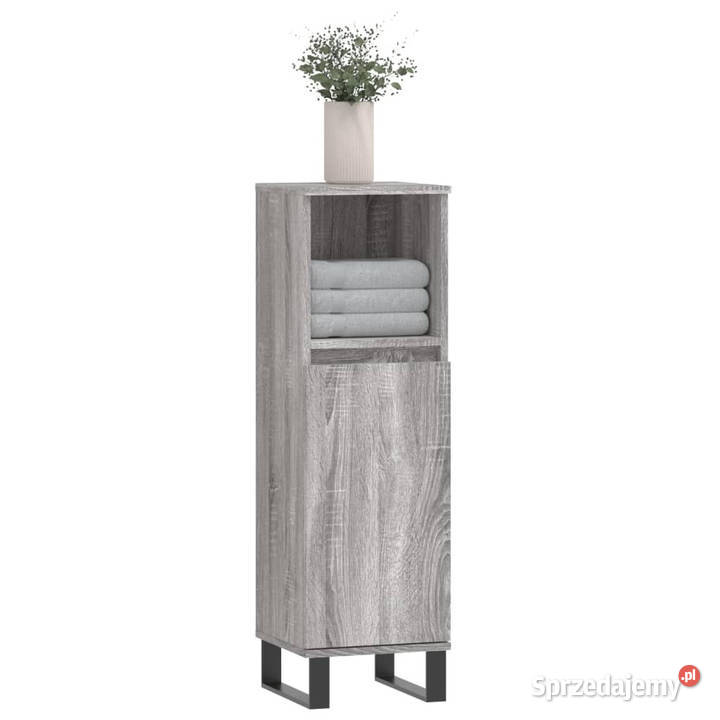 Szafka łazienkowa szary dąb sonoma 30x30x100 Łazienkowe Warszawa