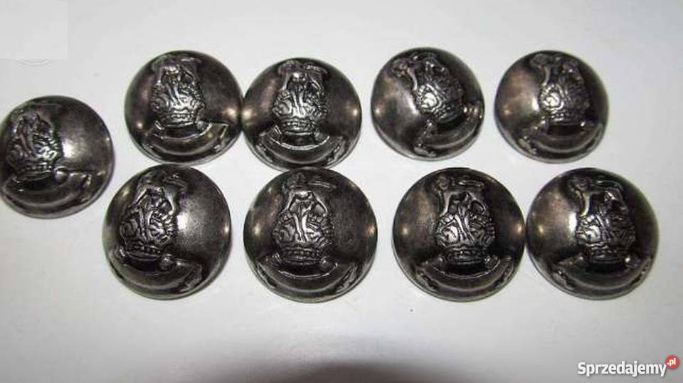 Guziki z herbem tarcza korona lew Pozostałe lubelskie