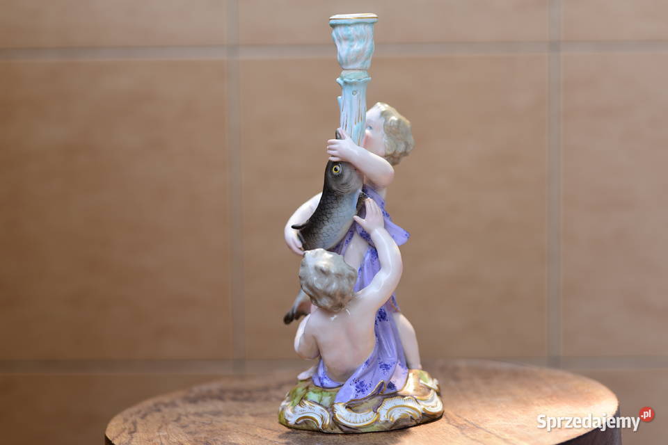 Meissen Porcelanowa Figurka z Dwoma Cherubami i Nysa sprzedam