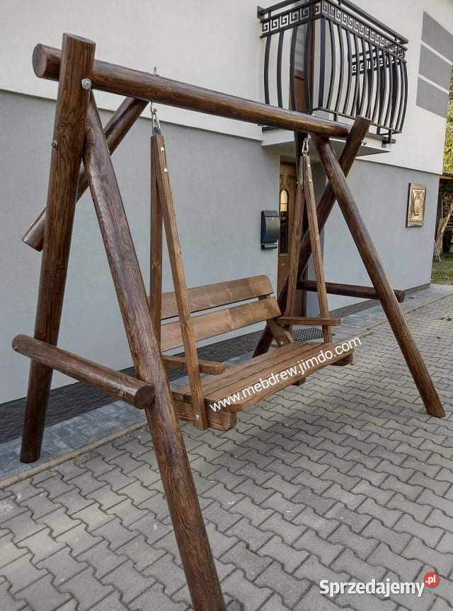 huśtawka ogrodowa drewniana stolarz meble Tokarnia