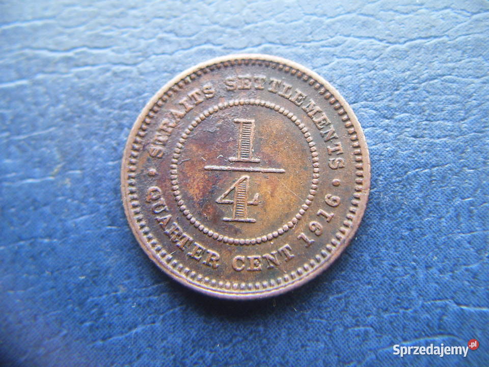 Stare monety 14 cent 1916 Straits Settlements Lesko