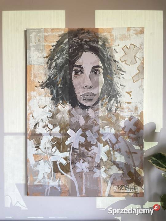 Portret kobiecy akryl na płótnie 130x90 małopolskie Kraków
