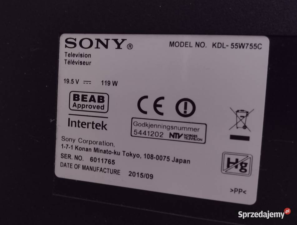 telewizor Sony Bravia KDL55W755C Android TV Full