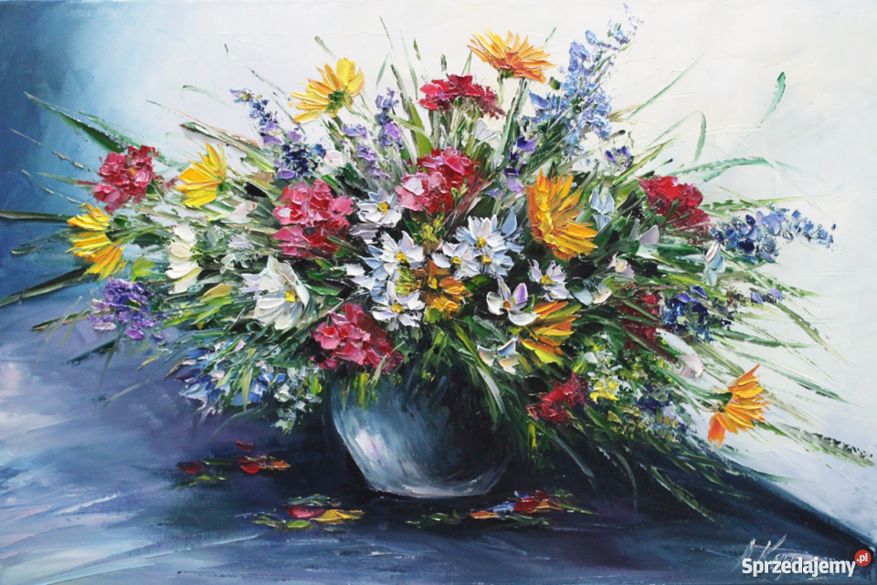 AKarpezo Obraz Olejny KWIATY POLNE 40 x 60 Opole