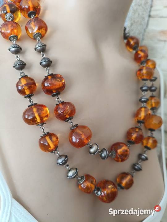 Naszyjnik Bursztyn Vintage Unikat Białystok sprzedam