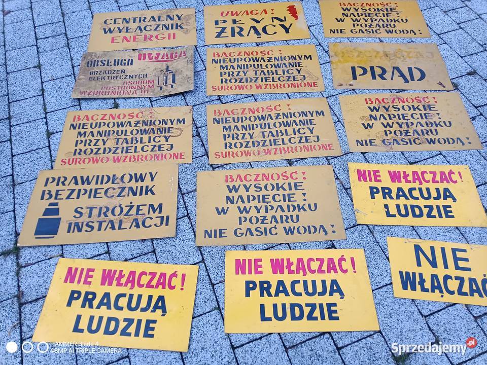 Stare tablice emaliowane informacyjne Olszyna