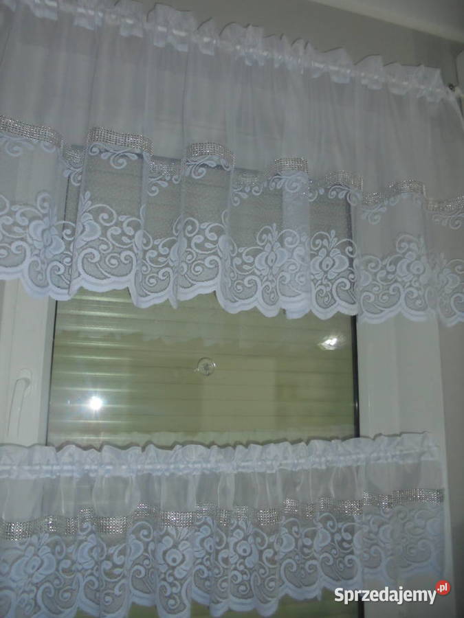 komplety na okno firanki glamur cyrkonie szyjemy Wyposażenie wnętrz