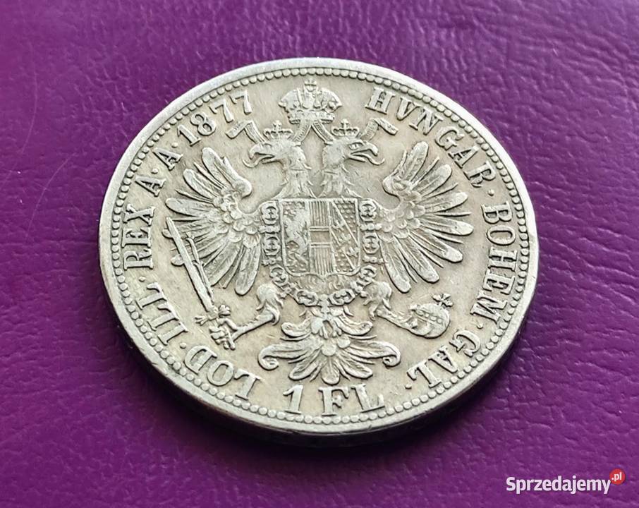 Moneta 1 FLOREN 1877 AUSTRIA Srebro Rzadkość mazowieckie Pruszków sprzedam
