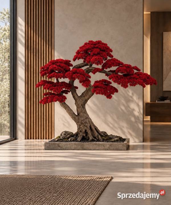 Czerwone sztuczne drzewko bonsai 150 200 Golkowice