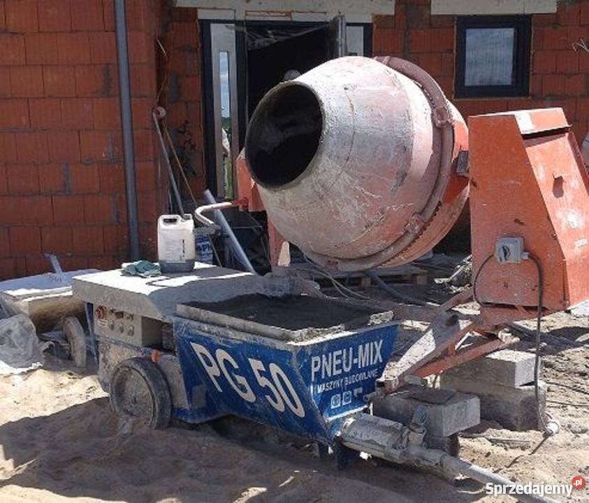 Agregat tynkarski PG 50 torkretnica natrysk Wyposażenie firm Mińsk Mazowiecki