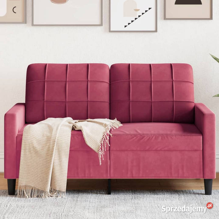 Sofa 2osobowa winna czerwień 120 tapicerowana Warszawa