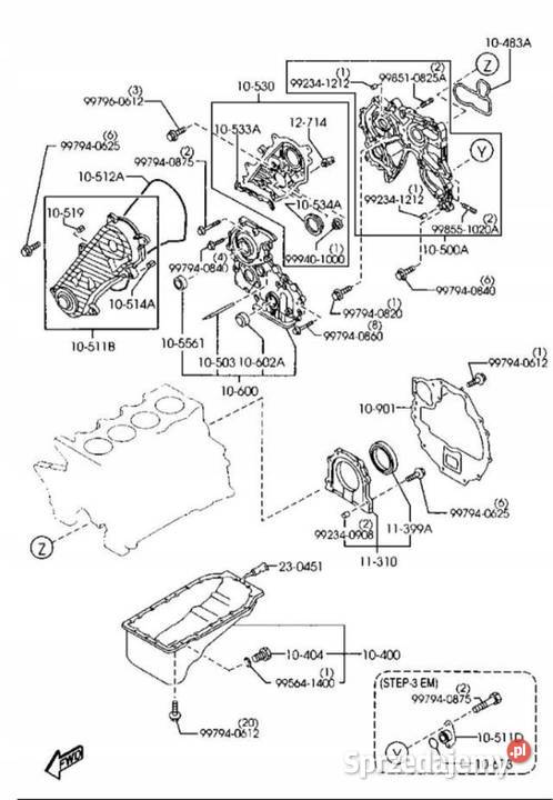 OSŁONA ROZRZĄDU MAZDA B2500 99 25 D WL8110530 lubelskie