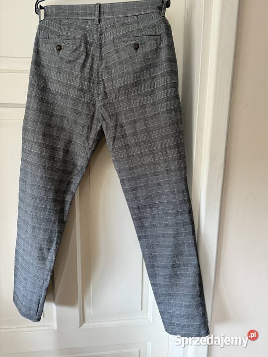 Spodnie męski 3232 Carry w kratkę szarobiałe Częstochowa