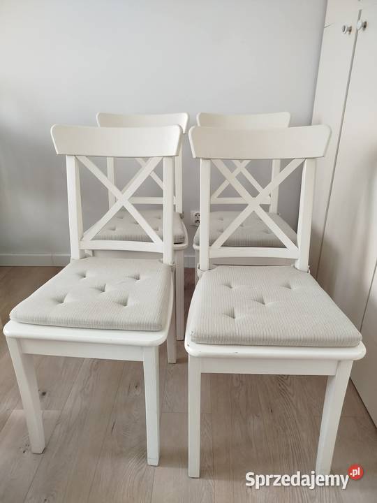 Komplet krzeseł IKEA krzesło INGOLF białe 4 sprzedam