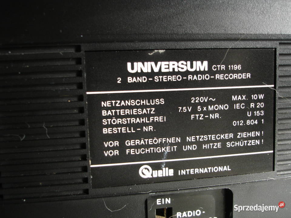 Radiomagnetofon CTR1196 Zielona Góra