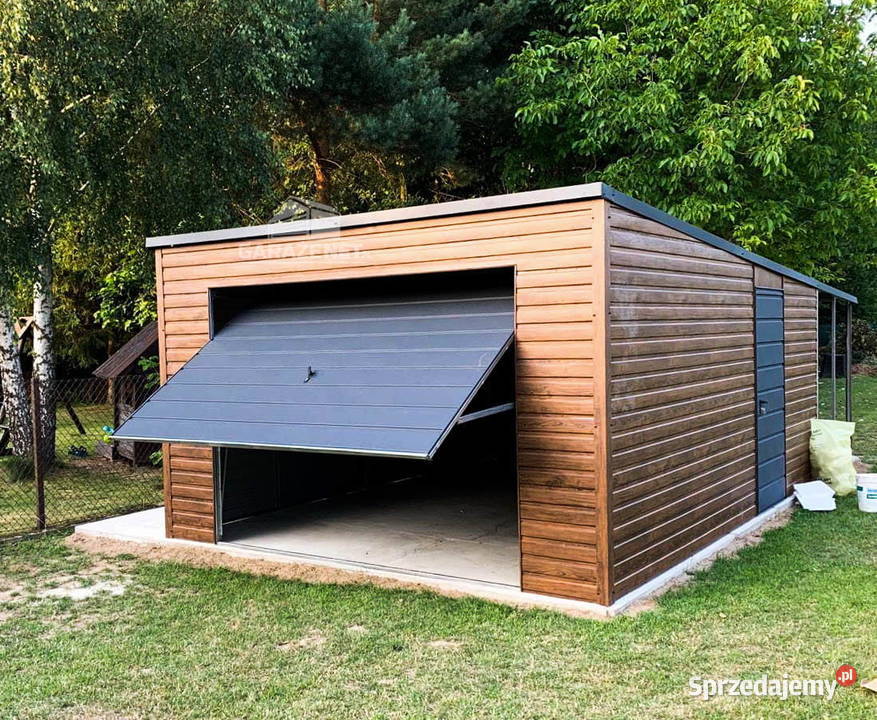 GARAŻ BLASZANY 4x6 SPAD TYŁ BRAMA UCHYLNA WIATA Łapanów sprzedam
