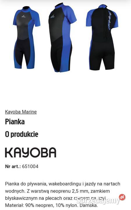 Pianka do pływania Kayoba Marine damska S Zagórzyca sprzedam