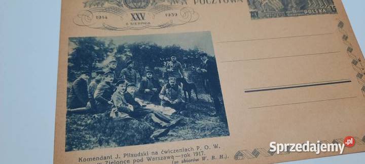 karta pocztowa Komendant J Piłsudski na mazowieckie Warszawa