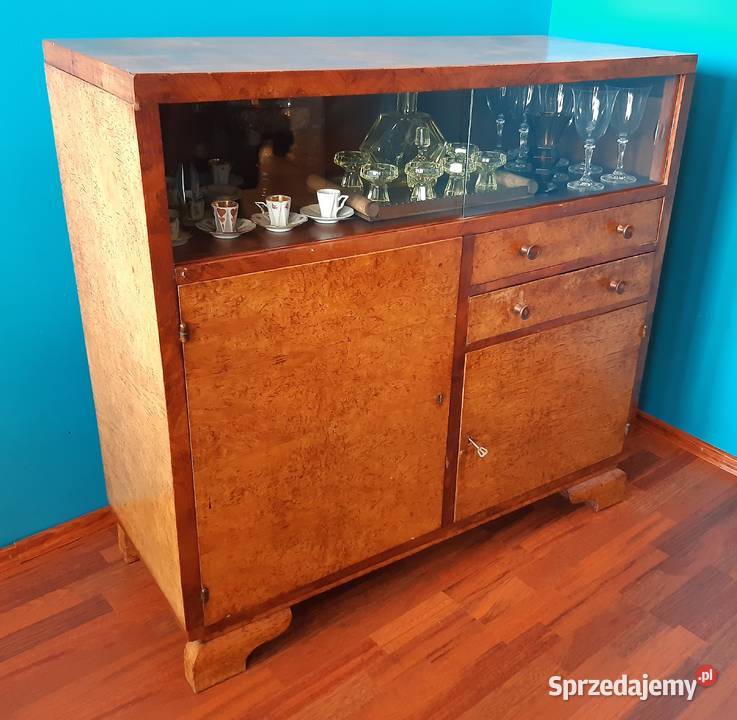 Wysoka komoda z witryną serwantka antyk Kraków sprzedam