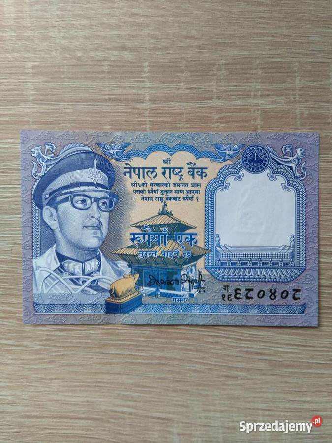 Banknot 1 rupia Nepal Numizmatyka dolnośląskie Chrząstawa Mała