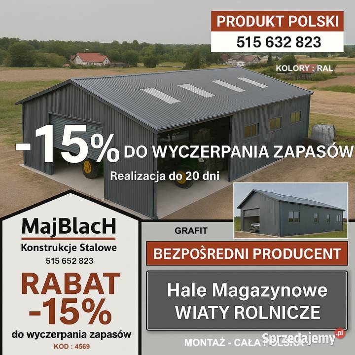 Wiata Rolnicza HALA Garaż Blaszany Magazyn wielkopolskie Słupca