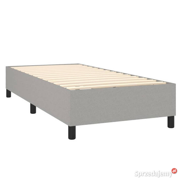 Łóżko kontynentalne z materacem jasnoszare 128cm