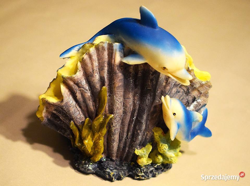 Delfiny duża figurka z żywicy wysokość 31 plus