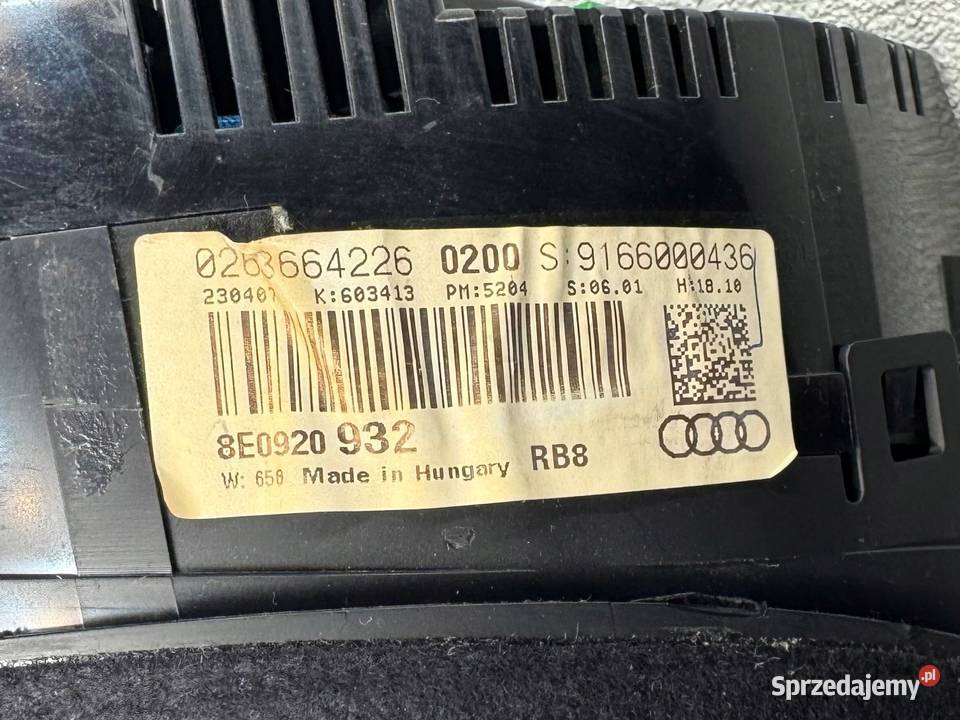 LICZNIK ZEGARY PRĘDKOŚCIOMIERZ AUDI A4 B5 Rok produkcji 2007 mazowieckie Warszawa