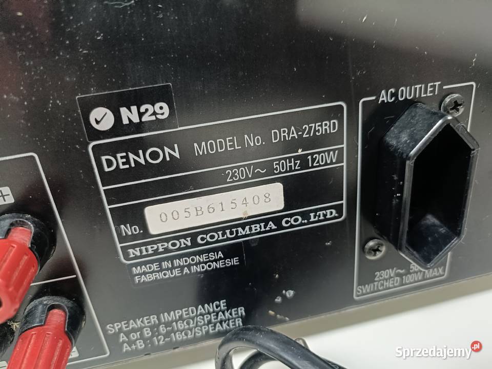 Amplituner DENON DRA275RDS nie załącza się wielkopolskie Poznań sprzedam