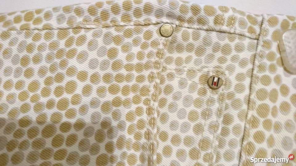 Dżinsy Tommy Hilfiger spodnie w ciapki beż 34 sprzedam